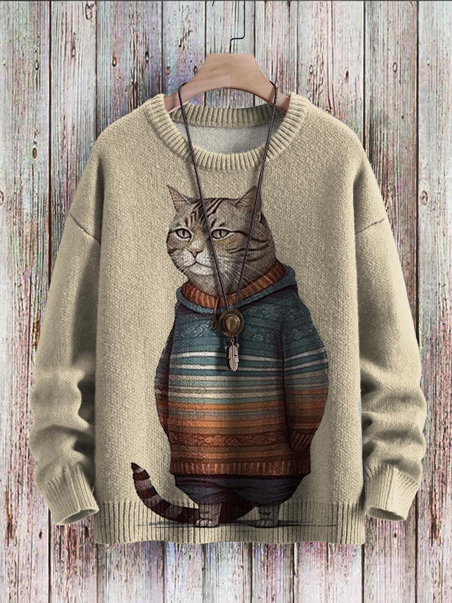 CozyCat™ - Уютен пуловер с принт на сладка котка